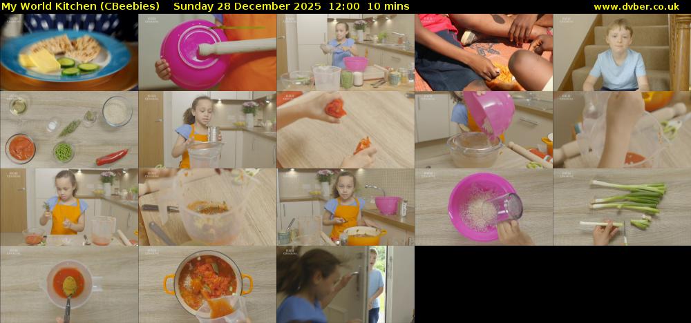 My World Kitchen (CBeebies) Sunday 28 December 2025 12:00 - 12:10
