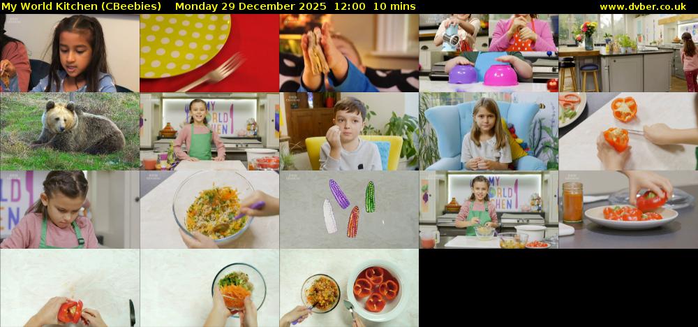 My World Kitchen (CBeebies) Monday 29 December 2025 12:00 - 12:10
