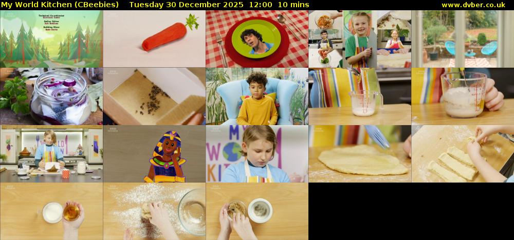 My World Kitchen (CBeebies) Tuesday 30 December 2025 12:00 - 12:10