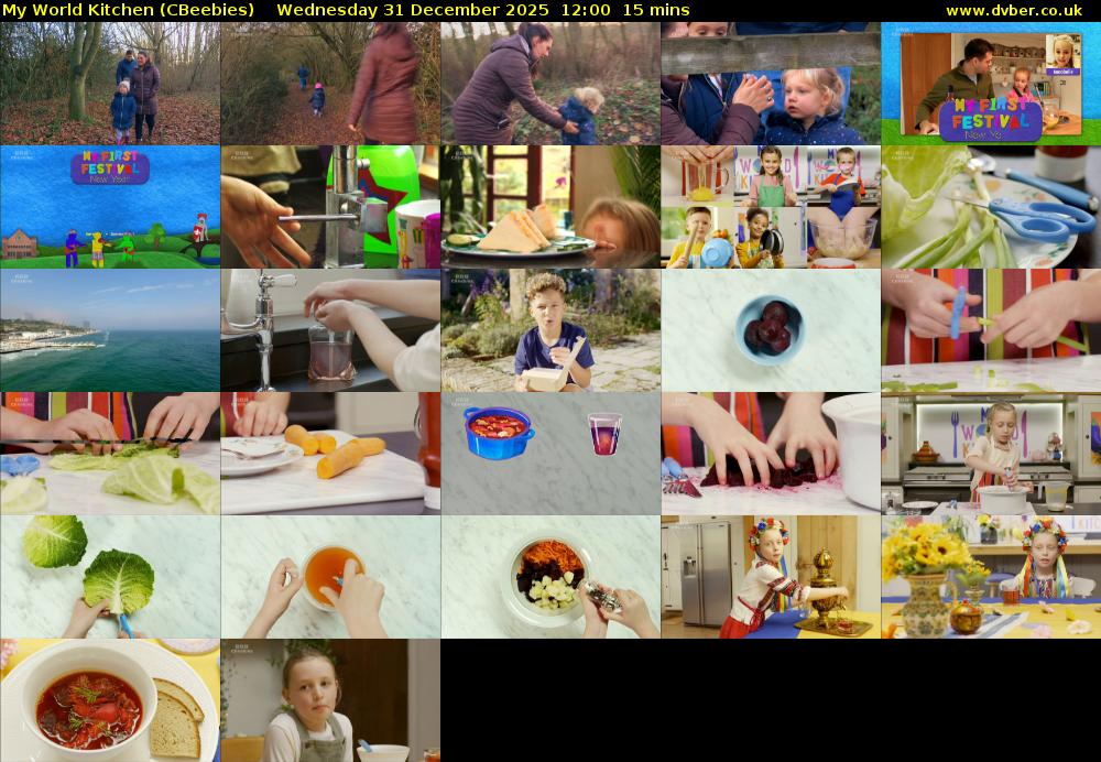 My World Kitchen (CBeebies) Wednesday 31 December 2025 12:00 - 12:15