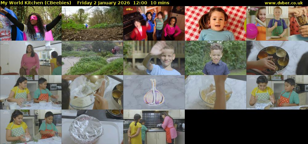 My World Kitchen (CBeebies) Friday 2 January 2026 12:00 - 12:10