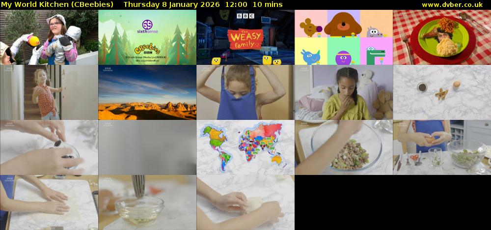 My World Kitchen (CBeebies) Thursday 8 January 2026 12:00 - 12:10