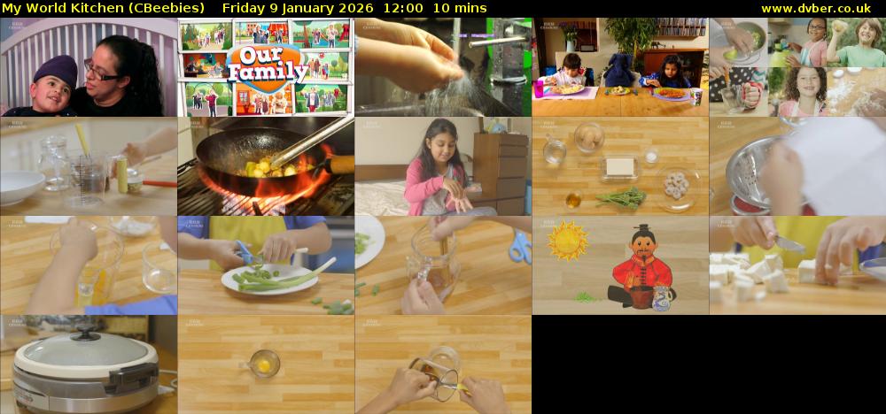 My World Kitchen (CBeebies) Friday 9 January 2026 12:00 - 12:10