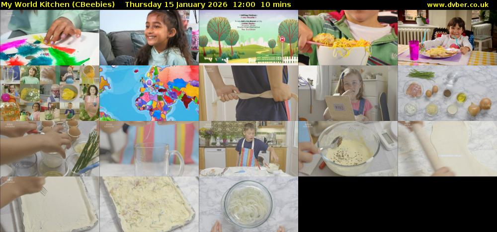 My World Kitchen (CBeebies) Thursday 15 January 2026 12:00 - 12:10