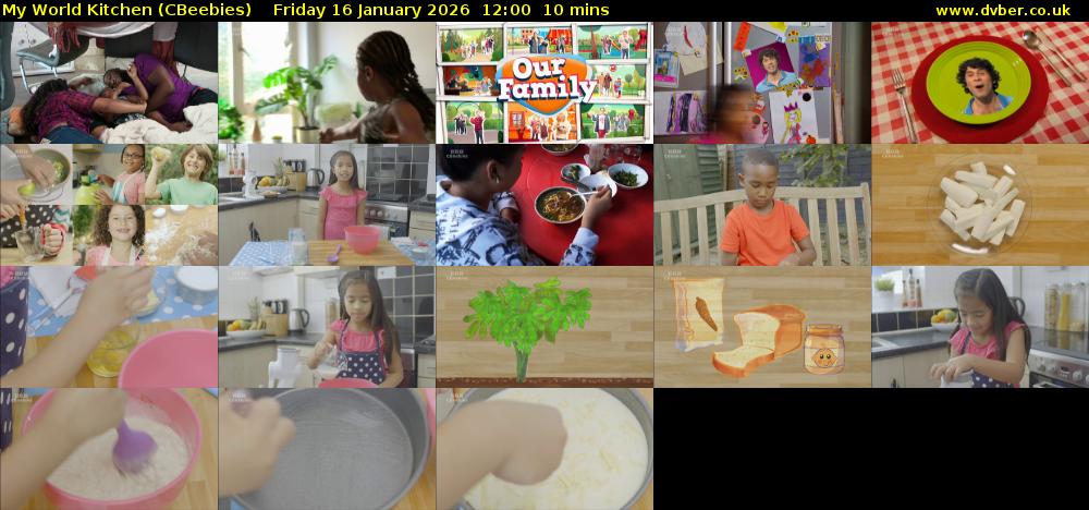 My World Kitchen (CBeebies) Friday 16 January 2026 12:00 - 12:10