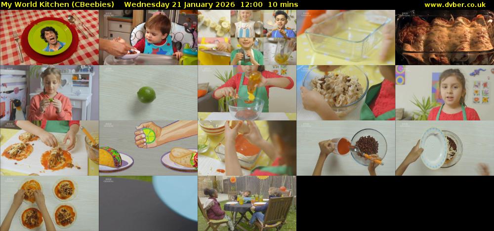 My World Kitchen (CBeebies) Wednesday 21 January 2026 12:00 - 12:10