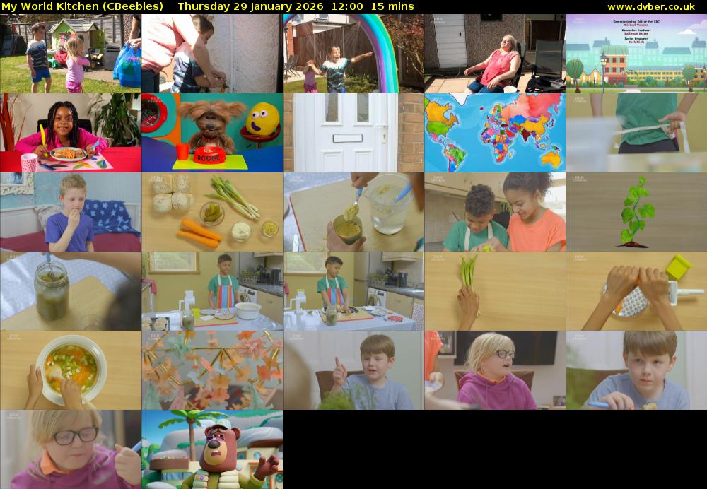 My World Kitchen (CBeebies) Thursday 29 January 2026 12:00 - 12:15