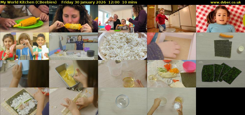My World Kitchen (CBeebies) Friday 30 January 2026 12:00 - 12:10