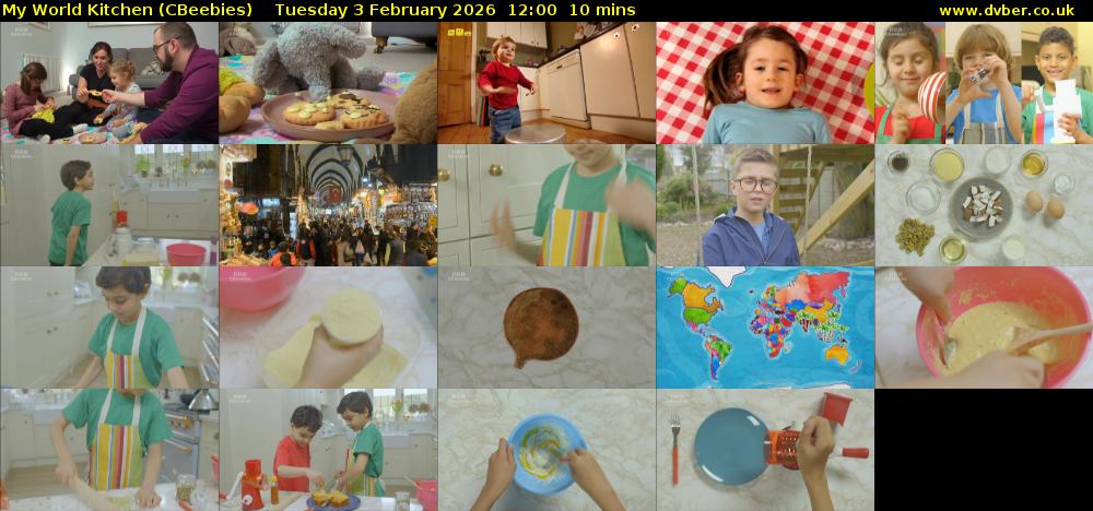 My World Kitchen (CBeebies) Tuesday 3 February 2026 12:00 - 12:10