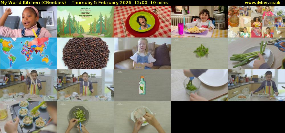 My World Kitchen (CBeebies) Thursday 5 February 2026 12:00 - 12:10