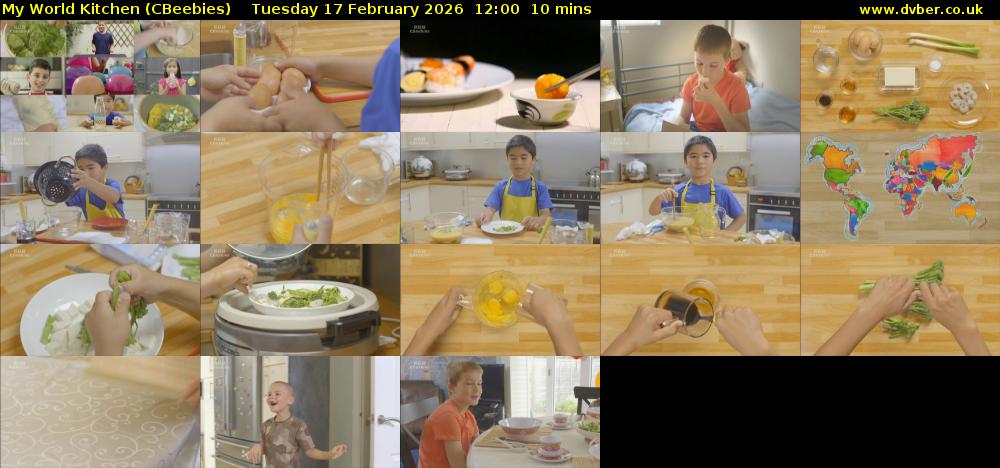 My World Kitchen (CBeebies) Tuesday 17 February 2026 12:00 - 12:10