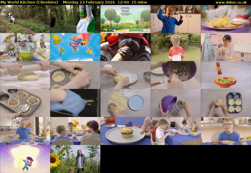 My World Kitchen (CBeebies) Monday 23 February 2026 12:00 - 12:15