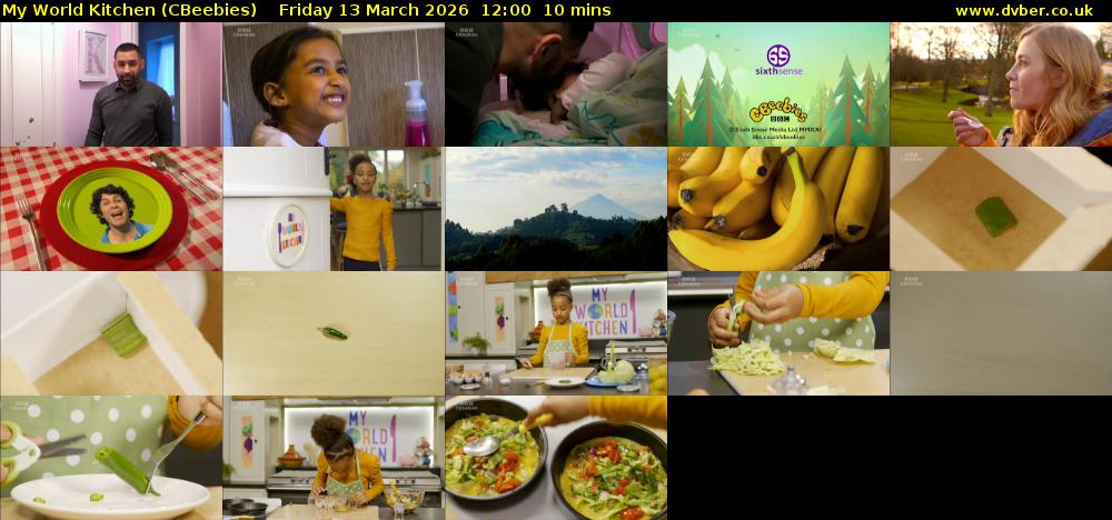 My World Kitchen (CBeebies) Friday 13 March 2026 12:00 - 12:10