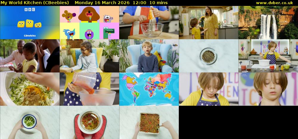 My World Kitchen (CBeebies) Monday 16 March 2026 12:00 - 12:10