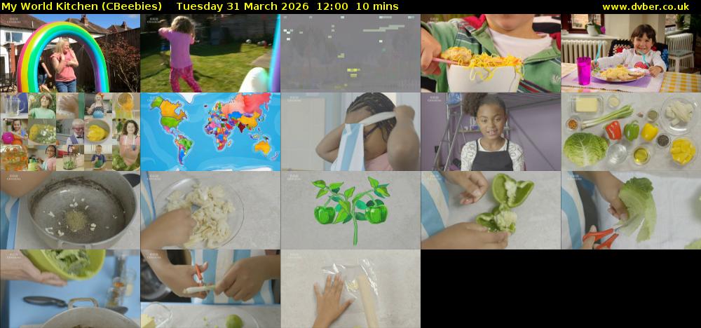 My World Kitchen (CBeebies) Tuesday 31 March 2026 12:00 - 12:10
