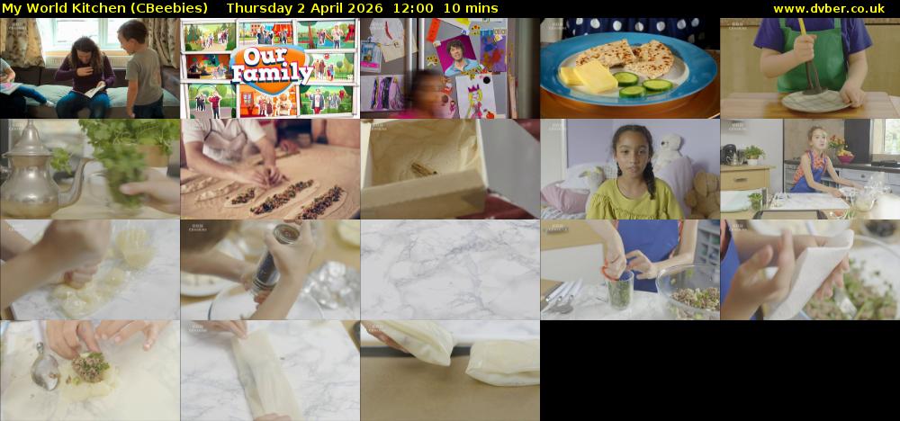 My World Kitchen (CBeebies) Thursday 2 April 2026 12:00 - 12:10