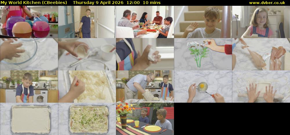 My World Kitchen (CBeebies) Thursday 9 April 2026 12:00 - 12:10