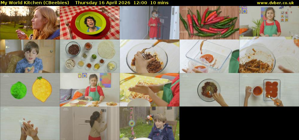 My World Kitchen (CBeebies) Thursday 16 April 2026 12:00 - 12:10