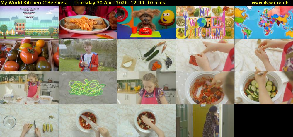 My World Kitchen (CBeebies) Thursday 30 April 2026 12:00 - 12:10