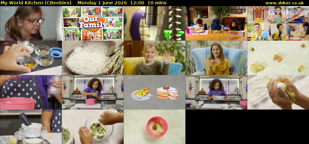 My World Kitchen (CBeebies) Monday 1 June 2026 12:00 - 12:10