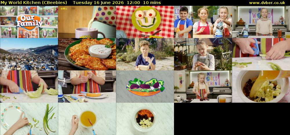 My World Kitchen (CBeebies) Tuesday 16 June 2026 12:00 - 12:10