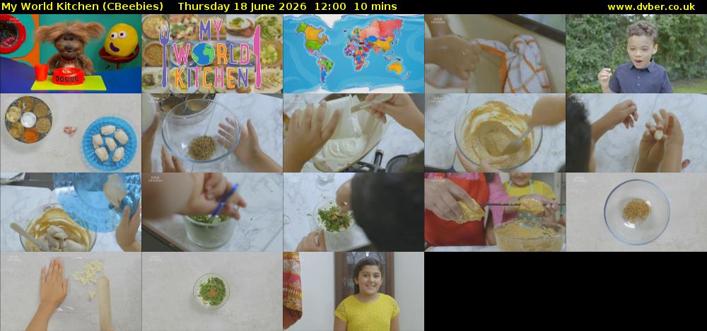 My World Kitchen (CBeebies) Thursday 18 June 2026 12:00 - 12:10