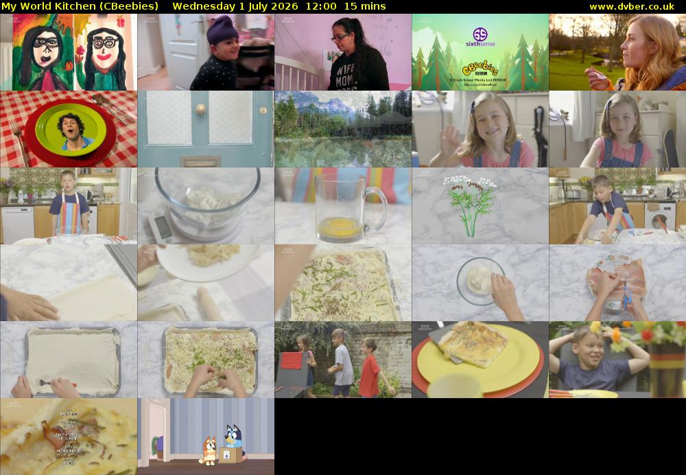 My World Kitchen (CBeebies) Wednesday 1 July 2026 12:00 - 12:15