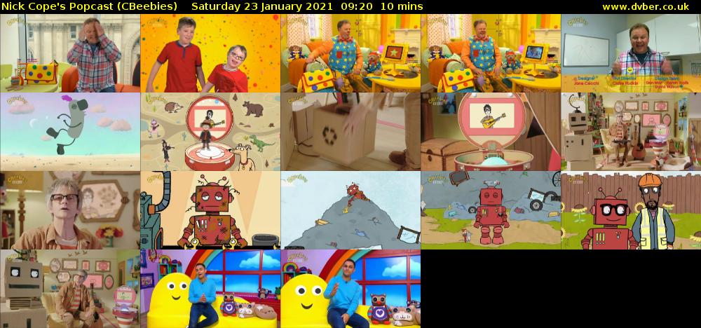 Nick Cope's Popcast (CBeebies) Saturday 23 January 2021 09:20 - 09:30