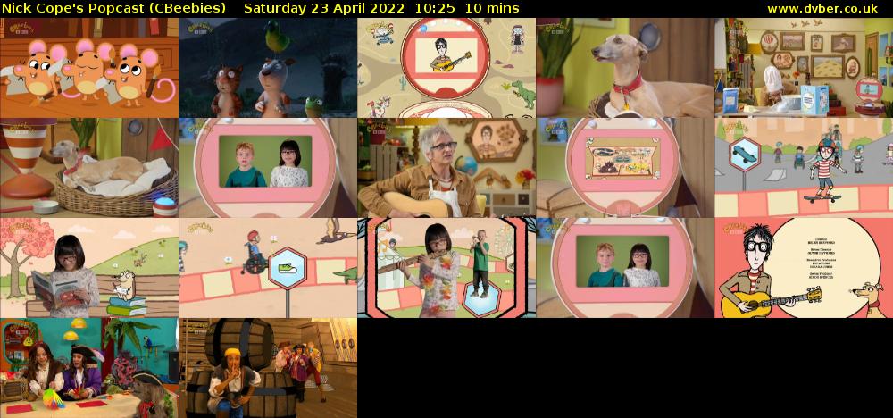 Nick Cope's Popcast (CBeebies) Saturday 23 April 2022 10:25 - 10:35