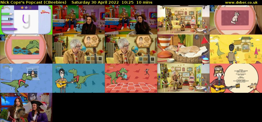 Nick Cope's Popcast (CBeebies) Saturday 30 April 2022 10:25 - 10:35
