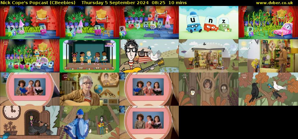 Nick Cope's Popcast (CBeebies) Thursday 5 September 2024 08:25 - 08:35
