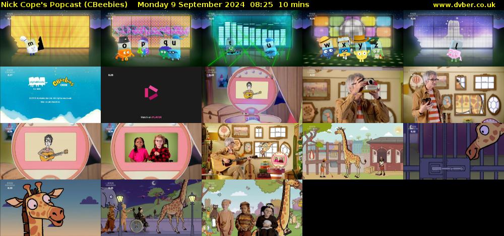Nick Cope's Popcast (CBeebies) Monday 9 September 2024 08:25 - 08:35