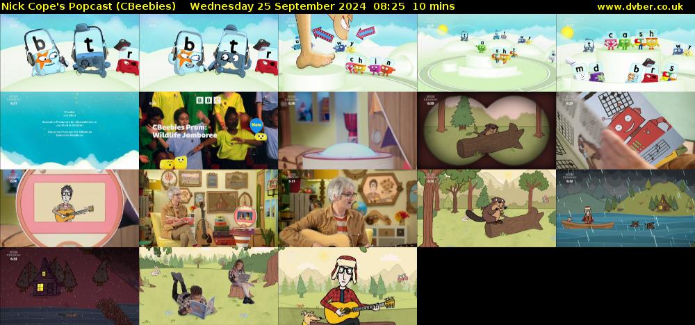 Nick Cope's Popcast (CBeebies) Wednesday 25 September 2024 08:25 - 08:35