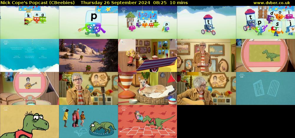 Nick Cope's Popcast (CBeebies) Thursday 26 September 2024 08:25 - 08:35