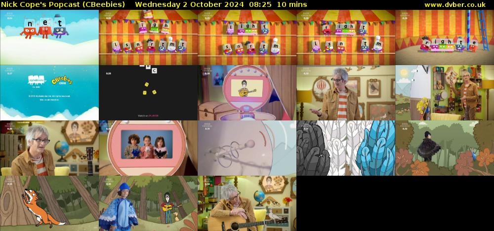 Nick Cope's Popcast (CBeebies) Wednesday 2 October 2024 08:25 - 08:35