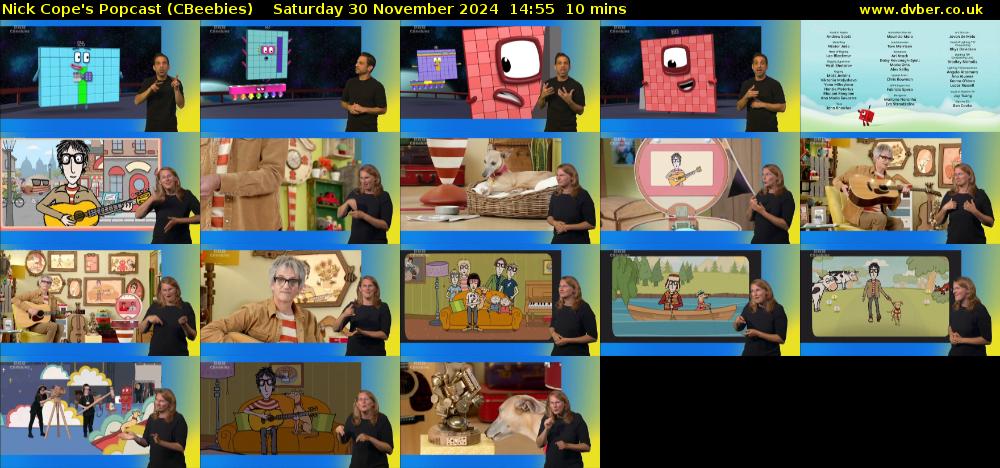 Nick Cope's Popcast (CBeebies) Saturday 30 November 2024 14:55 - 15:05