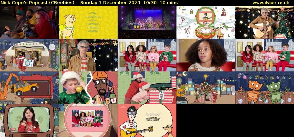 Nick Cope's Popcast (CBeebies) Sunday 1 December 2024 10:30 - 10:40