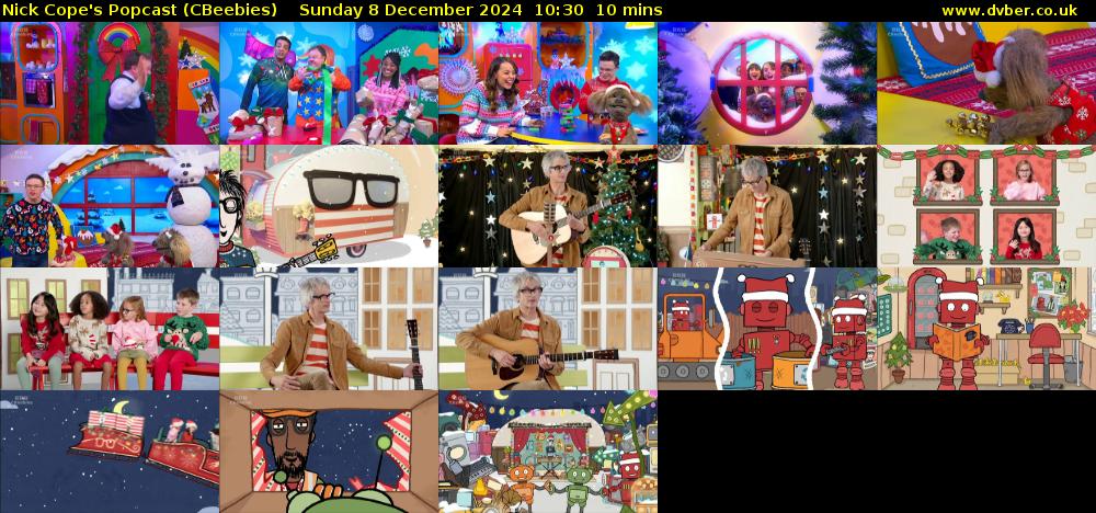 Nick Cope's Popcast (CBeebies) Sunday 8 December 2024 10:30 - 10:40