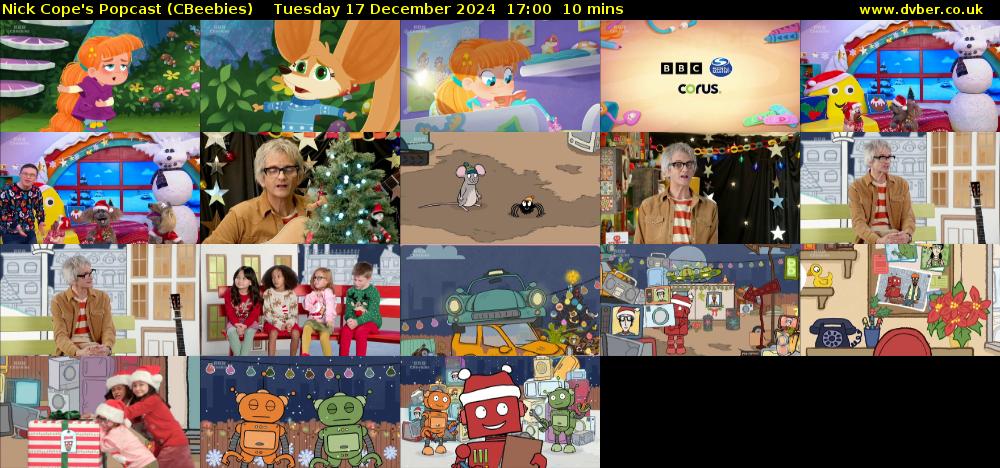 Nick Cope's Popcast (CBeebies) Tuesday 17 December 2024 17:00 - 17:10