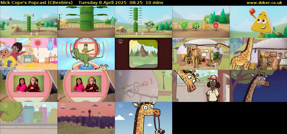 Nick Cope's Popcast (CBeebies) Tuesday 8 April 2025 08:25 - 08:35