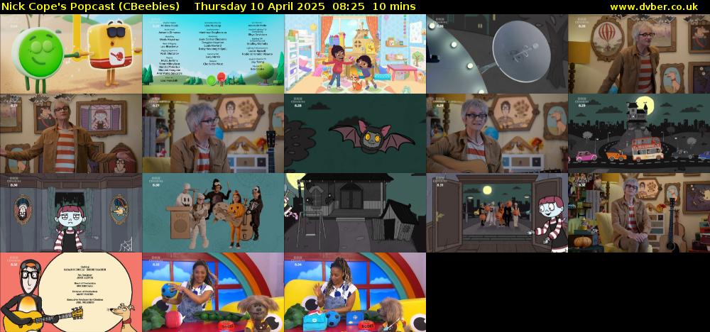 Nick Cope's Popcast (CBeebies) Thursday 10 April 2025 08:25 - 08:35