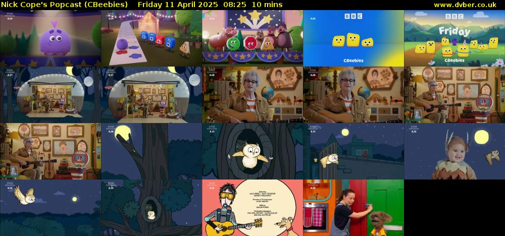 Nick Cope's Popcast (CBeebies) Friday 11 April 2025 08:25 - 08:35
