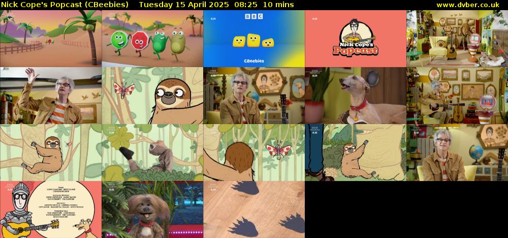 Nick Cope's Popcast (CBeebies) Tuesday 15 April 2025 08:25 - 08:35