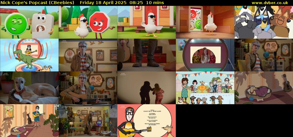 Nick Cope's Popcast (CBeebies) Friday 18 April 2025 08:25 - 08:35