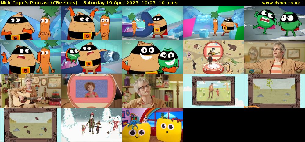 Nick Cope's Popcast (CBeebies) Saturday 19 April 2025 10:05 - 10:15