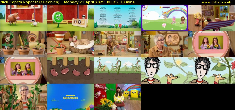 Nick Cope's Popcast (CBeebies) Monday 21 April 2025 08:25 - 08:35