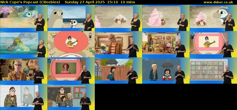 Nick Cope's Popcast (CBeebies) Sunday 27 April 2025 15:10 - 15:20