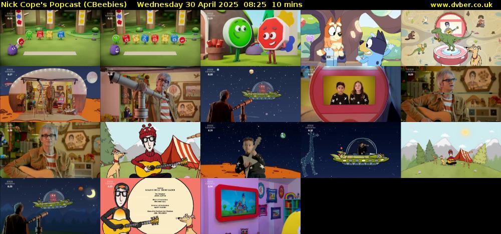 Nick Cope's Popcast (CBeebies) Wednesday 30 April 2025 08:25 - 08:35