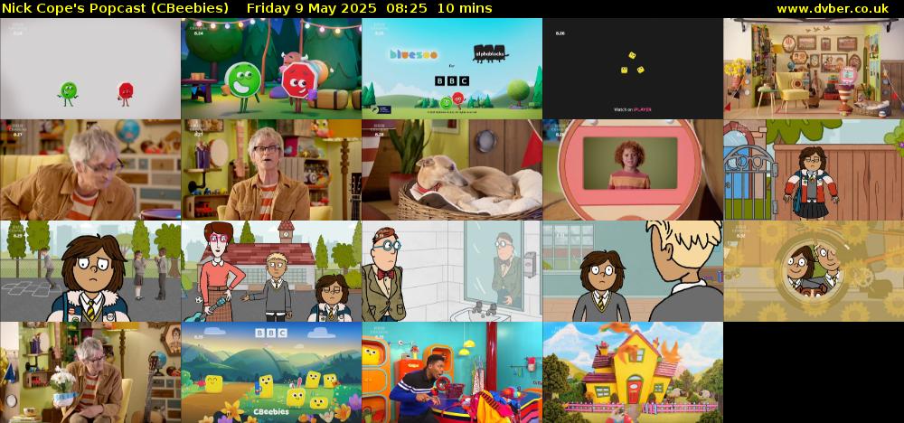 Nick Cope's Popcast (CBeebies) Friday 9 May 2025 08:25 - 08:35