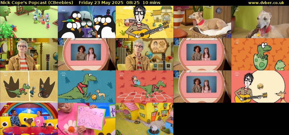 Nick Cope's Popcast (CBeebies) Friday 23 May 2025 08:25 - 08:35